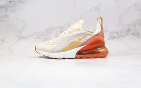 耐克Nike Air Max 270纯原版本半掌气垫Max270米白红色满天星内置真小潘气垫原盒原标 货号：AH6789-203