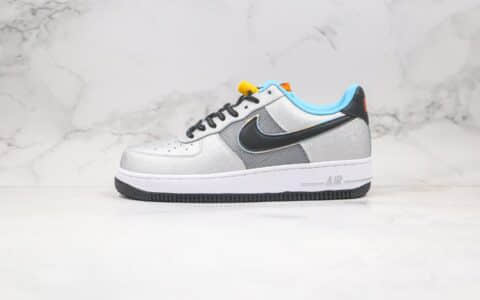 耐克Nike Air Force 1 Sky Nike纯原版本低帮空军一号银蓝色抽绳板鞋内置气垫正确鞋面材质 货号：CW6011-001