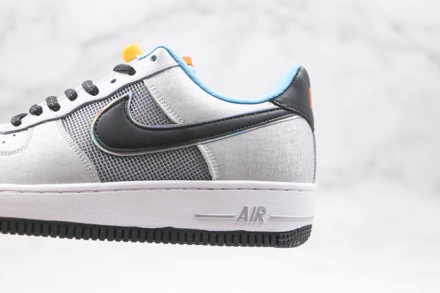 耐克Nike Air Force 1 Sky Nike纯原版本低帮空军一号银蓝色抽绳板鞋内置气垫正确鞋面材质 货号：CW6011-001