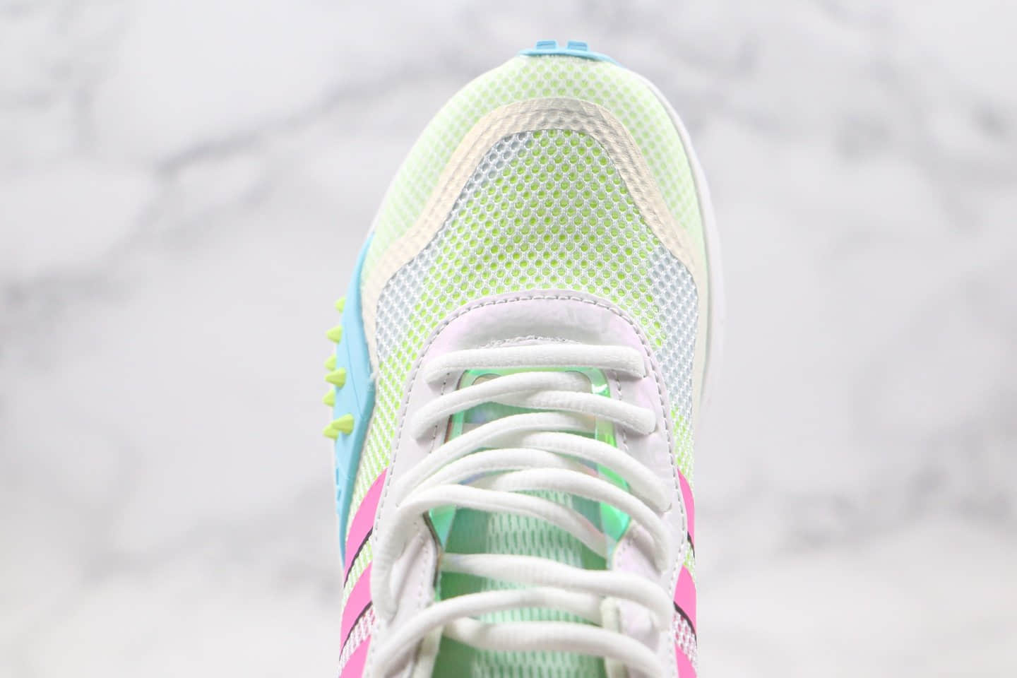 阿迪达斯Adidas Originals Marathon Running纯原版本三叶草幻影马拉松增高慢跑鞋粉绿色原楦头纸板打造 货号：CT8697