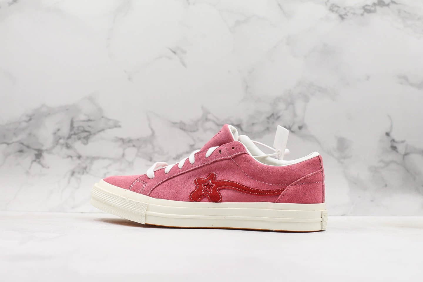 匡威Creator x Converse One Star Ox Golf Le Fleur公司级版本TTC小花联名麂皮板鞋粉色原盒蓝底 货号：160325C