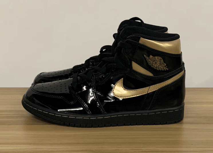 AJ1黑金漆皮最新实物细节曝光！潮人必备！ 货号：555088-032