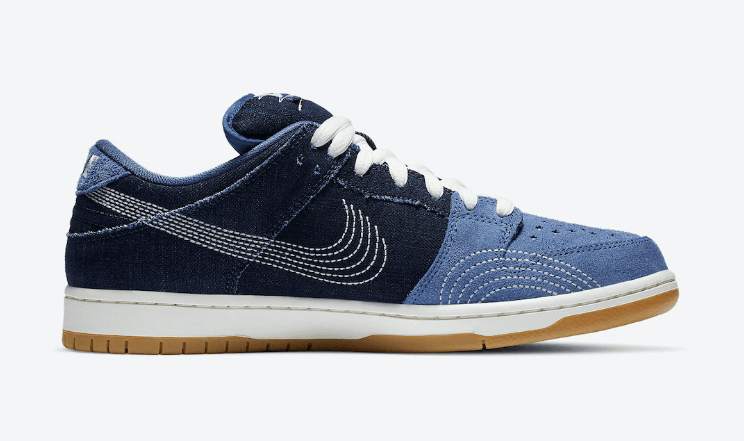 丹宁刺绣！Nike SB Dunk Low “Sashiko”官图释出！ 货号：CV0316-400