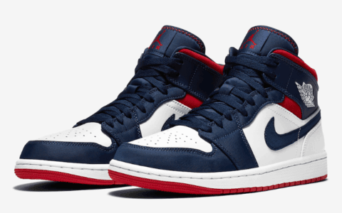 庆祝美国国庆节！全新Air Jordan 1 Mid首度曝光！ 货号：852542-104