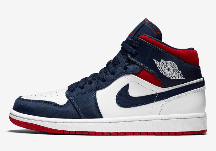 庆祝美国国庆节！全新Air Jordan 1 Mid首度曝光！ 货号：852542-104