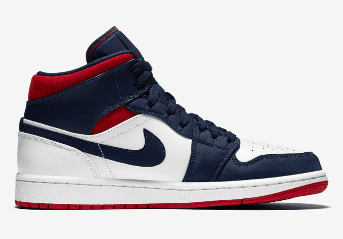 庆祝美国国庆节！全新Air Jordan 1 Mid首度曝光！ 货号：852542-104