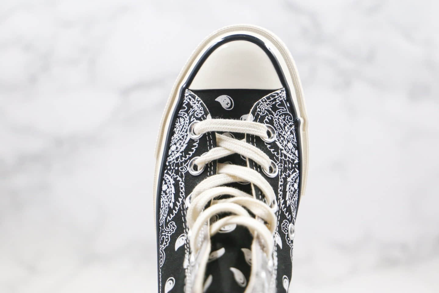 匡威Converse Paisley Pathwork 1970S公司级版本高帮帆布拼接腰果花黑白灰红色涂鸦硫化板鞋原盒原标 货号：169880C