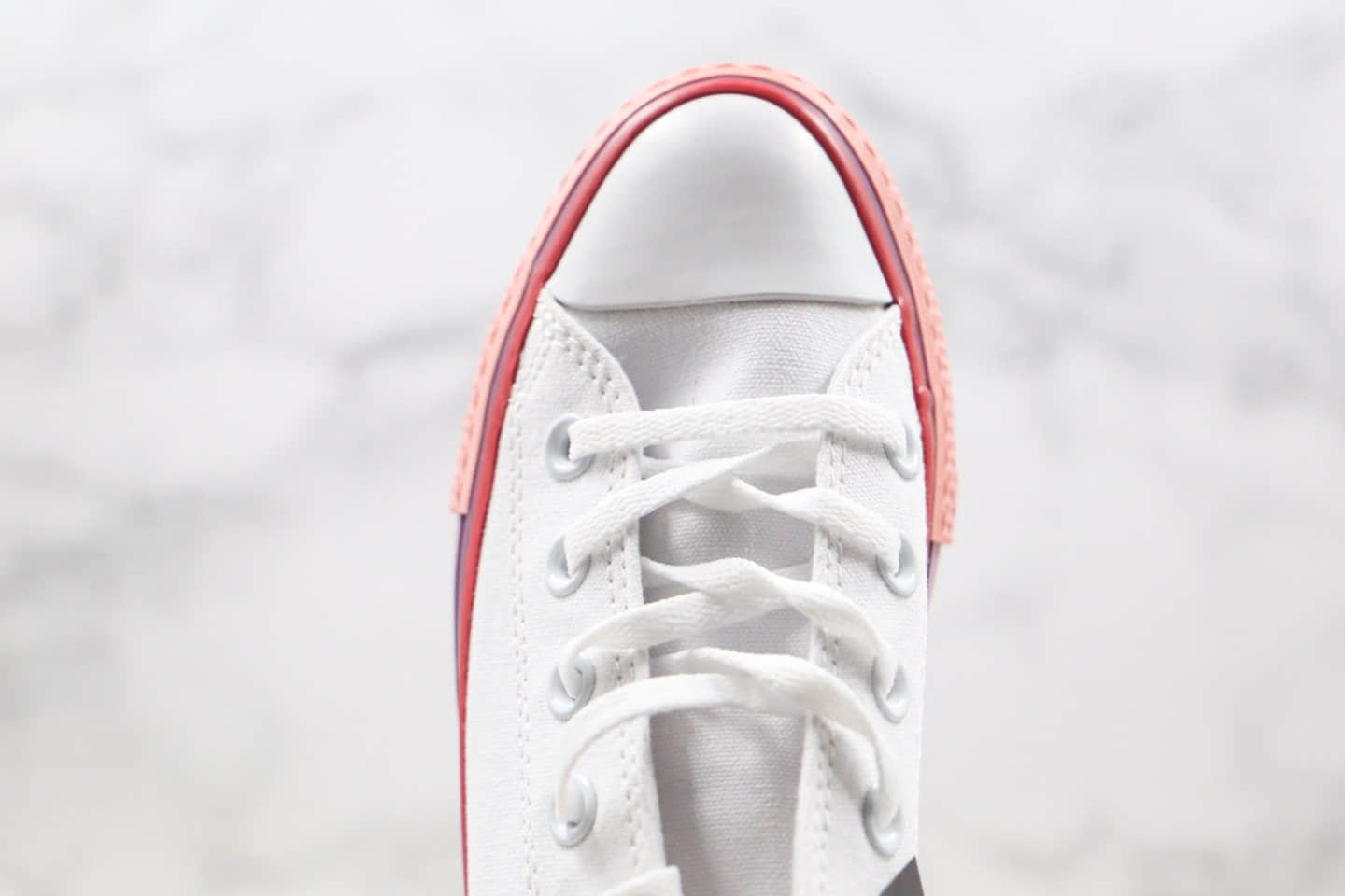 匡威Converse x opi chuck taylor all stat公司级版本指甲油OPI联名款低帮厚底松糕帆布鞋白粉色原盒原标原厂硫化大底 货号：566557C