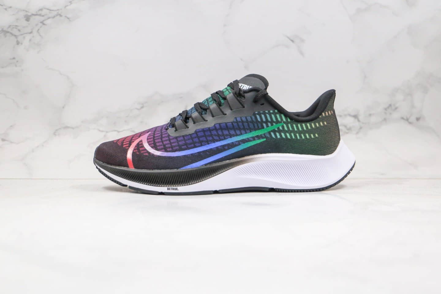 耐克Nike Air ZooM Pegasus 37 V2纯原版本登月37代黑炫彩彩虹配色跑步鞋内置Zoom气垫原盒原标 货号：CZ5923-001