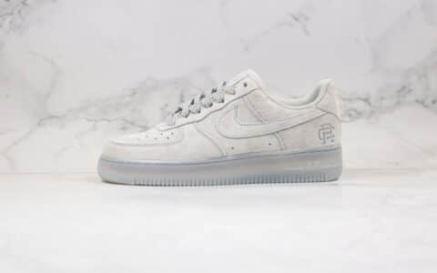 耐克Nike Air Force1 Mid x Reigning Champ纯原版本卫冕冠军联名款低帮空军一号灰麂皮板鞋内置全掌气垫 货号：AA1117-118