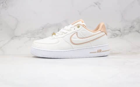 耐克Nike Air Force 1 Low Pastel White纯原版本低帮空军一号白卡其色丝绸球形印花板鞋原楦头纸板打造 货号：898889-102