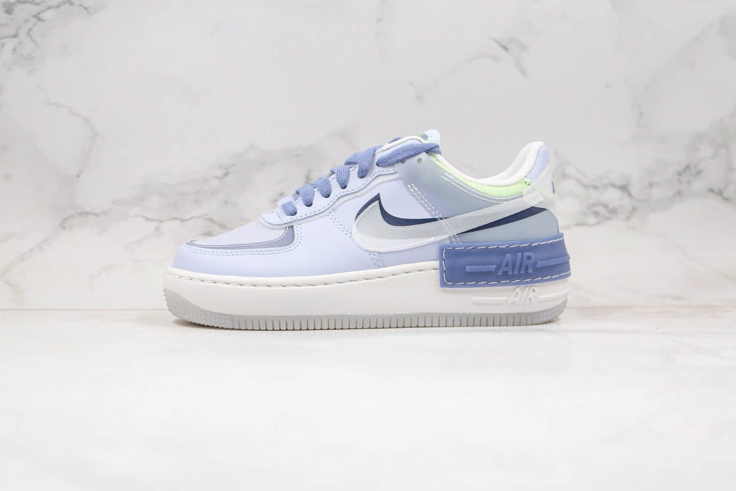 耐克Nike Air Force 1 Shadow SE World Indigo纯原版本低帮空军一号马卡龙蓝紫色射频板鞋原楦头纸板打造 货号：CK6561-001