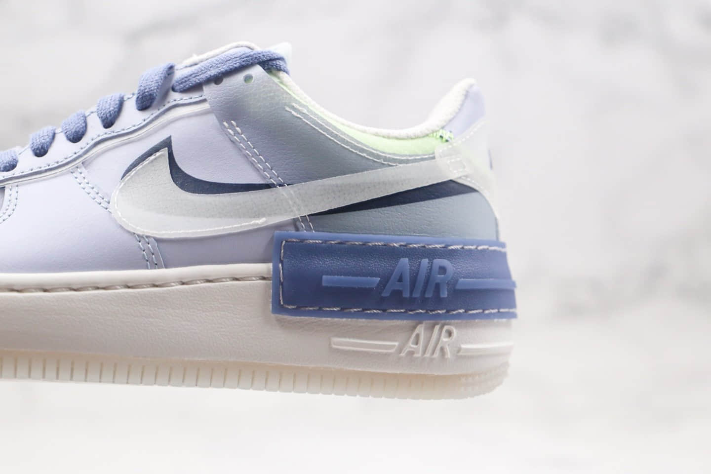 耐克Nike Air Force 1 Shadow SE World Indigo纯原版本低帮空军一号马卡龙蓝紫色射频板鞋原楦头纸板打造 货号：CK6561-001