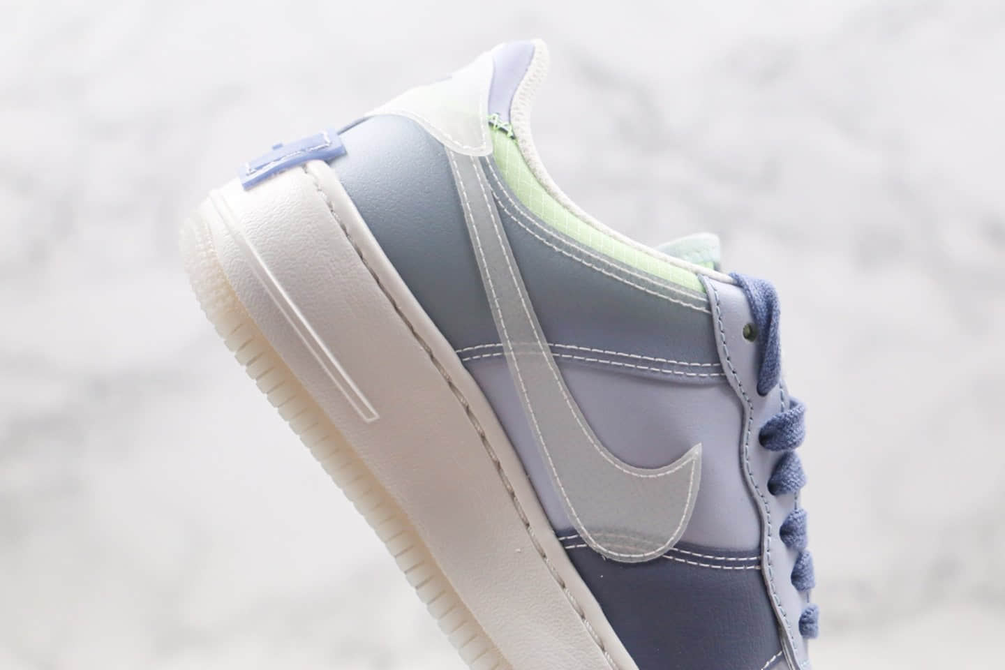 耐克Nike Air Force 1 Shadow SE World Indigo纯原版本低帮空军一号马卡龙蓝紫色射频板鞋原楦头纸板打造 货号：CK6561-001