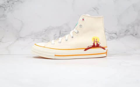 匡威Converse Chuck Taylor All Star 1970 High x Mille Bobby Brown公司级版本高帮七夕情人节限定米白橙色牛郎织女硫化帆布板鞋原档案数据开发 货号：169398C