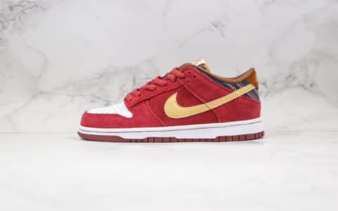 耐克Nike SB Dunk Low Anchorman纯原版本低帮SB板鞋王牌播音员联名款金红色内置Zoom气垫 货号：304292-672