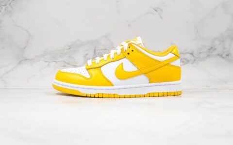 耐克Nike SB Dunk Low SP Syracuse 2020WHITE YELLOW纯原版本低帮SB板鞋黄白色原盒原标内置气垫 货号：CU1726-901