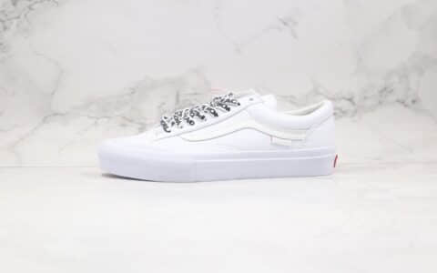 万斯Vans Style 36 Pro PEACE公司级版本低帮皮面半月包头字母印花鞋带白色板鞋原厂硫化大底 货号：VN0A4U3F03S