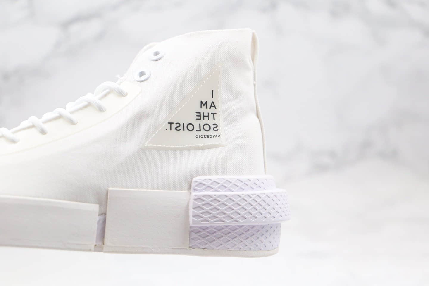 匡威Converse x thesoloist宫下贵裕联名款公司级版本机能解构高帮白色字母帆布鞋原盒原标 货号：168214C