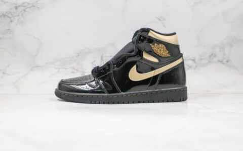 乔丹Air Jordan 1 High OG Black Metallic Gold纯原版本高帮AJ1黑金配色篮球鞋正确后跟定型原盒原标 货号：555088-032