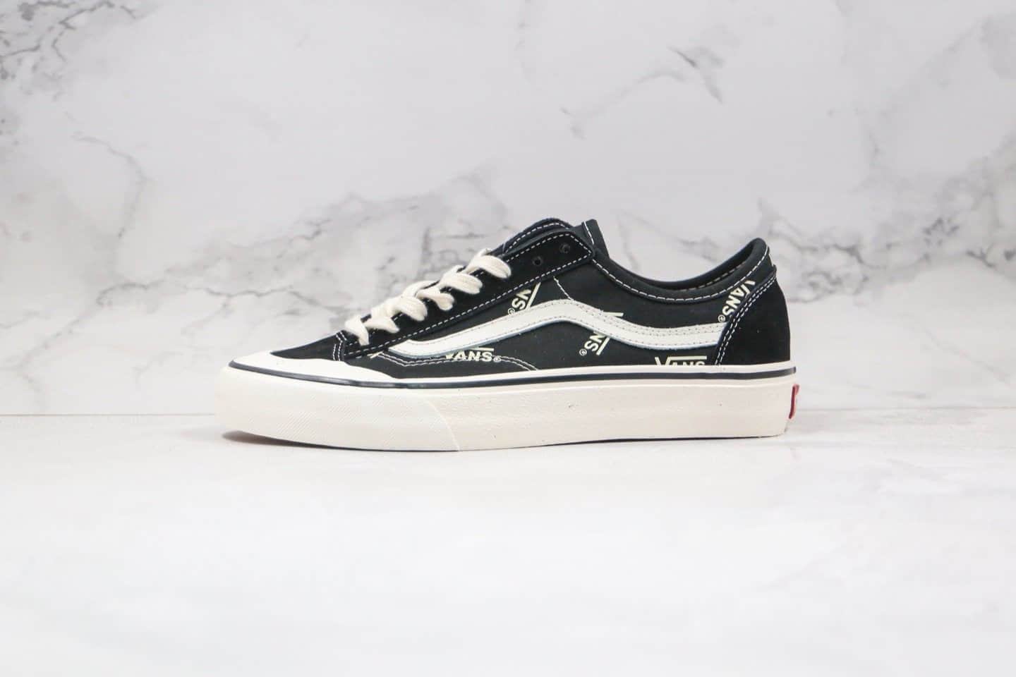 万斯Vans Style 36 Cecon SF公司级版本半月包头小头杀人鲸LOGO印花黑白色原盒原标原楦头纸板打造