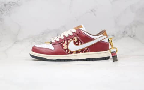 耐克Nike Dunk Low Pro 2020 x Dior迪奥联名款纯原版本低帮白酒红色板鞋原档案数据开发原盒原标 货号：BQ6817-001