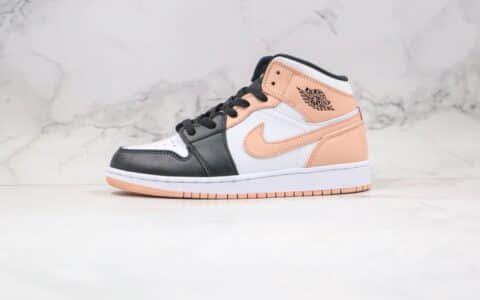 乔丹Air Jordan 1 Mid Crimson Tint纯原版本中帮AJ1黑粉色内置气垫正确后跟定型 货号：554725-133