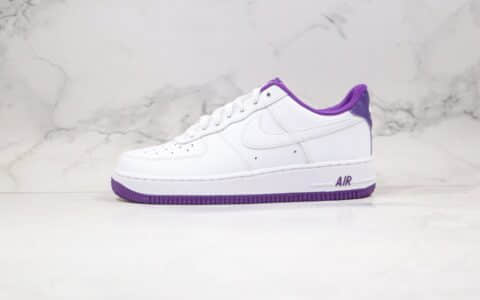 耐克Nike Air Force1 Low White purple纯原版本低帮空军一号电光暗紫色板鞋内置气垫原盒原标 货号：CJ1380-100