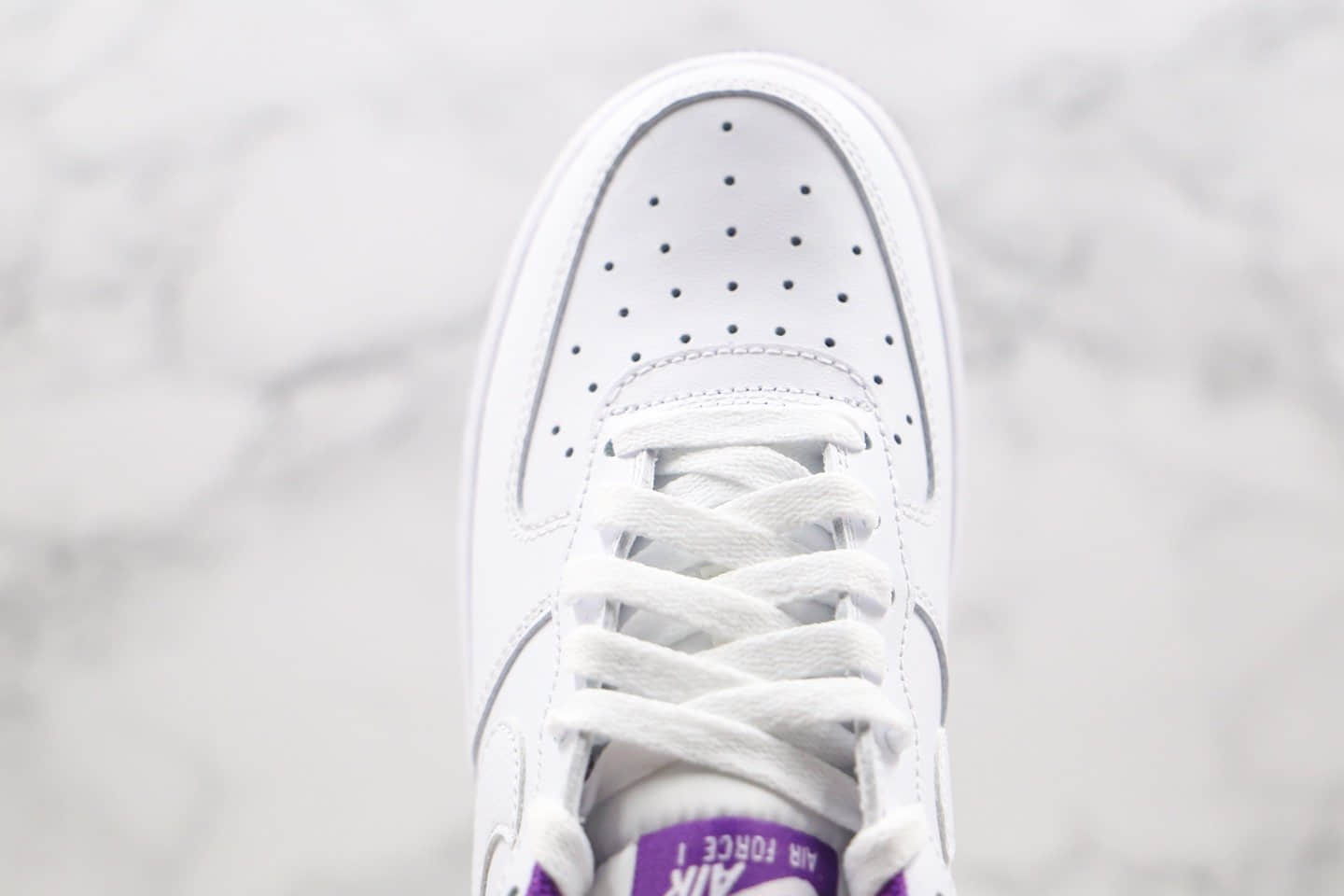 耐克Nike Air Force1 Low White purple纯原版本低帮空军一号电光暗紫色板鞋内置气垫原盒原标 货号：CJ1380-100