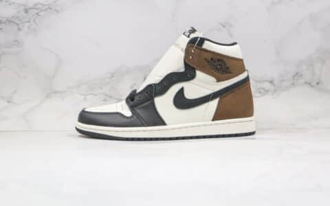 乔丹Air Jordan 1 High OG Dark Mocha纯原版本高帮AJ1小倒钩黑棕色原档案数据开发正确后跟定型 货号：555088-105