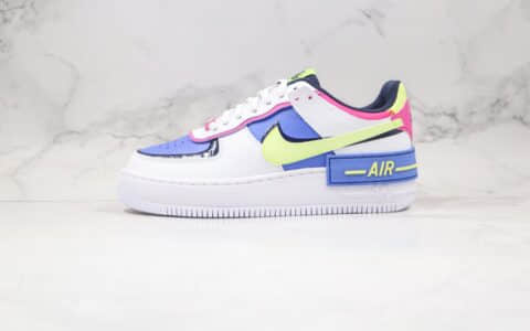 耐克Nike Air Force 1 Shadow Tropical Twist纯原版本低帮空军一号马卡龙白黑蓝绿粉色板鞋原档案数据开发 货号：CJ1641-100