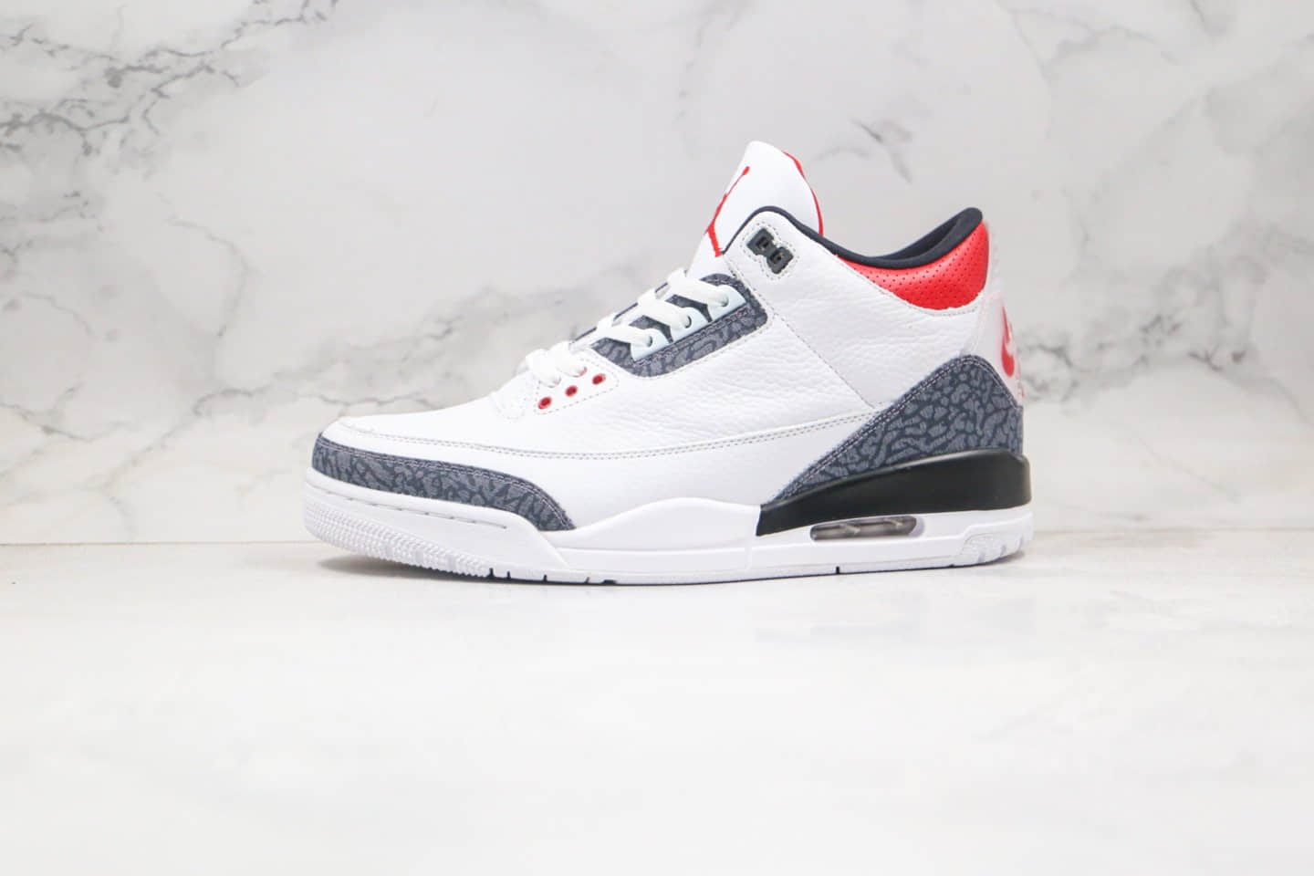 乔丹Air Jordan 3 SE DNM Fire Red纯原版本牛仔拼接白黑红色拼色AJ3篮球鞋原盒原标 货号：CZ6431-100