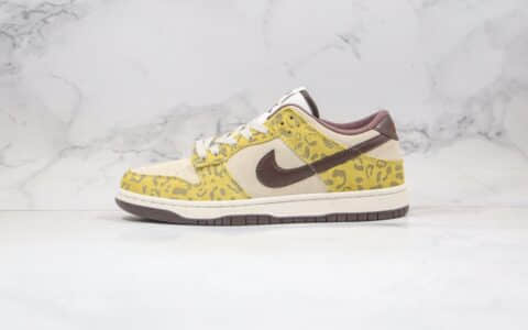 耐克Nike Dunk Low PRM Medium Curry纯原版本低帮SB DUNK动物园主题系列美洲豹配色板鞋内置Zoom气垫 货号：DD1390-100