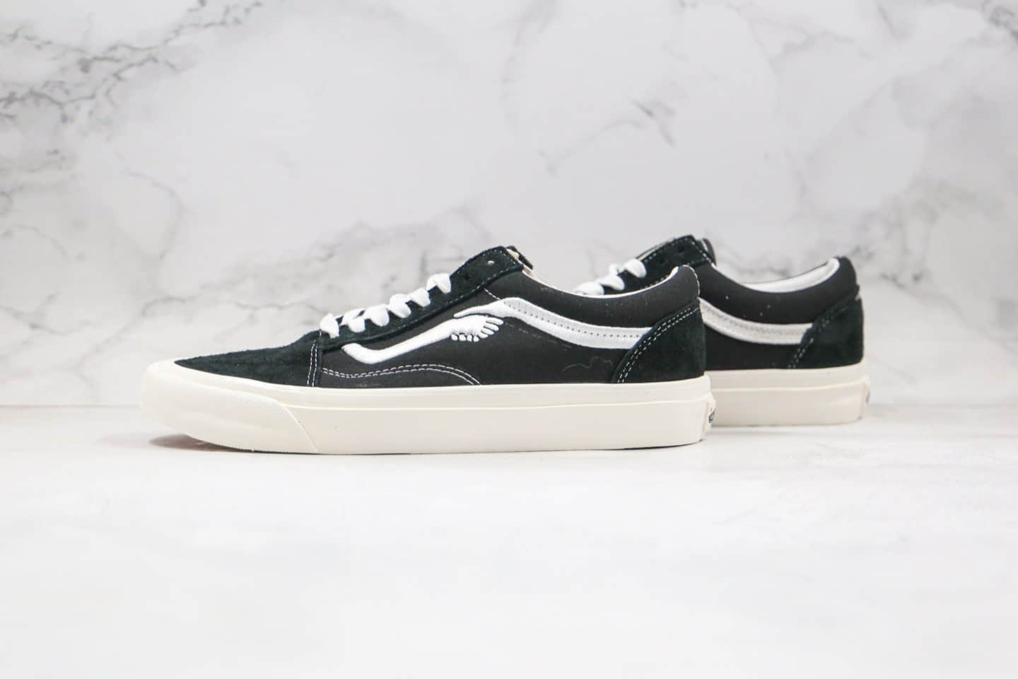 万斯Vans Old Skool LX公司级版本高端支线联名不对称墨镜黑白色刺绣硫化板鞋原盒原标内置钢印