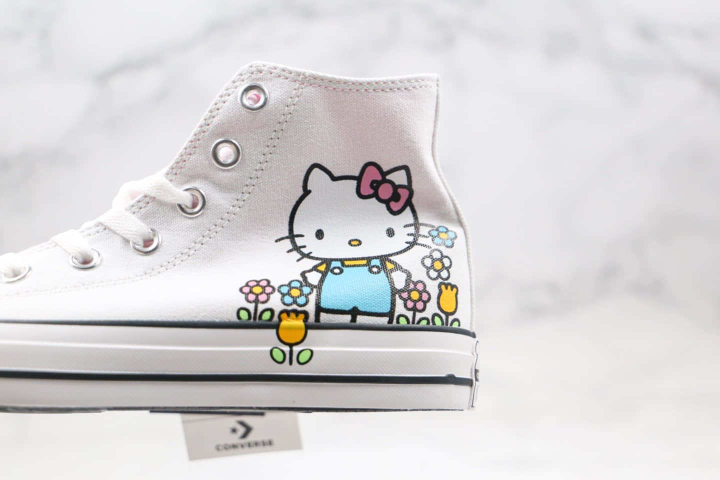 匡威Converse x Hello Kitty联名款公司级版本高帮kitty猫2.0帆布鞋原盒原标原楦头纸板打造 货号：164629F