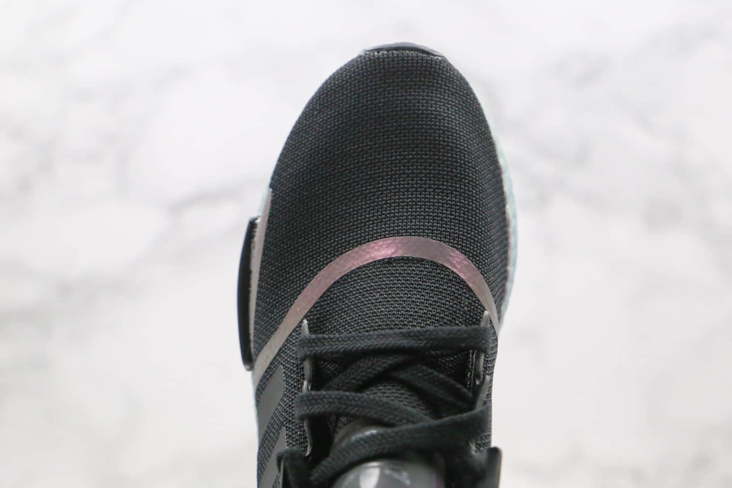 阿迪达斯Adidas NMD R1 Boost纯原版本爆米花跑鞋NMD炫彩黑紫色原厂巴斯夫大底 货号：FV8732
