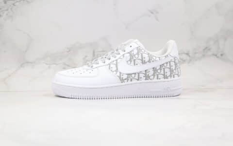 耐克Nike Air Force 1'07 x Dior迪奥联名款纯原版本低帮白灰色3m满天星空军一号板鞋内置全掌Sole气垫 货号：DN8608-002