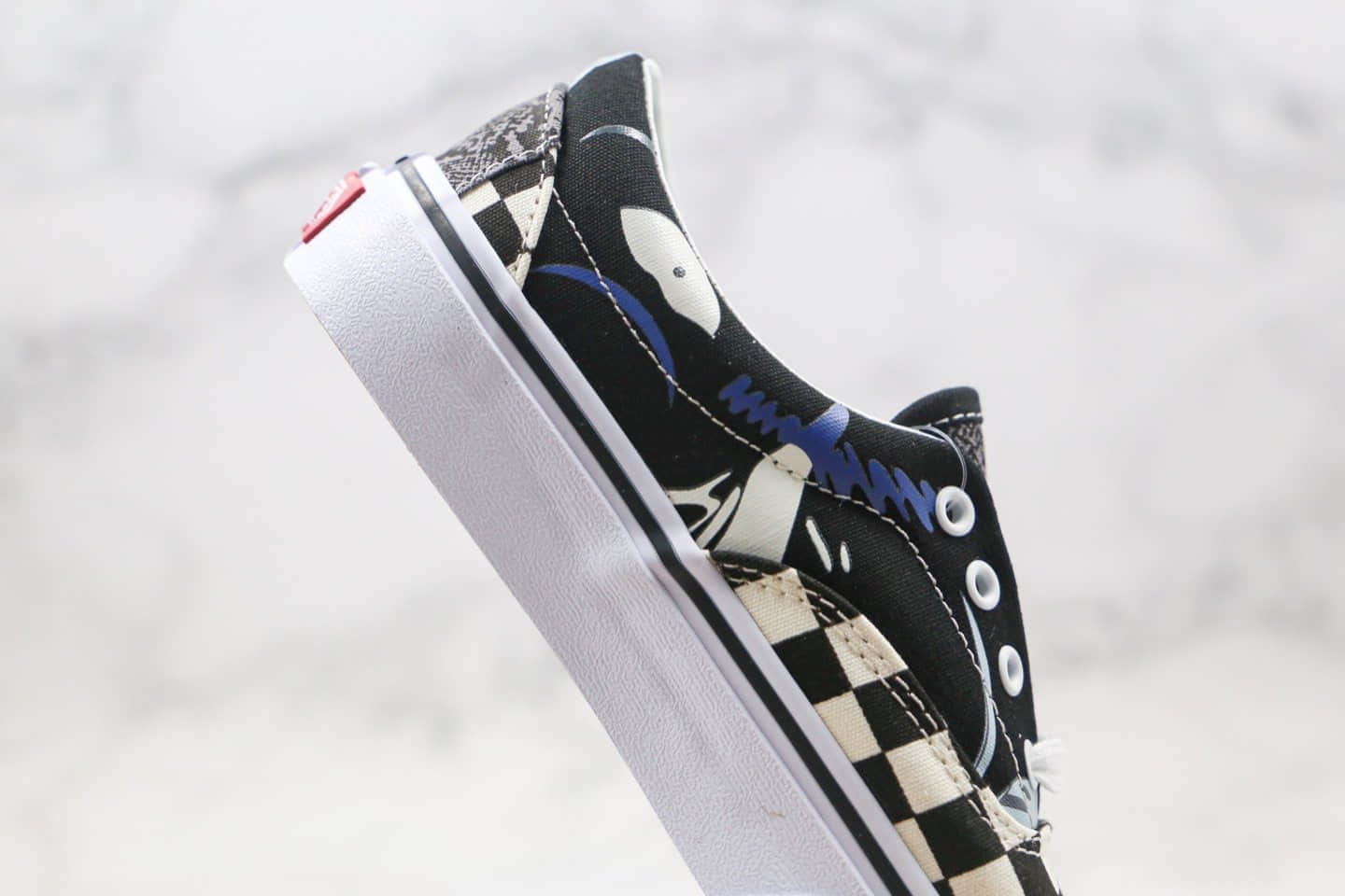 万斯Vans Era LOGO公司级版本低帮白腰果花阴阳棋盘格涂鸦印花低帮硫化帆布鞋原盒原标