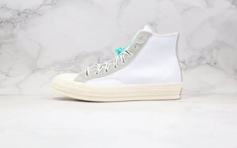 匡威CONVERSE x OFFSPRING公司级版本藤原浩闪电联名款高帮皮面破口白灰色板鞋原盒原标原鞋开模一比一打造 货号：169054C