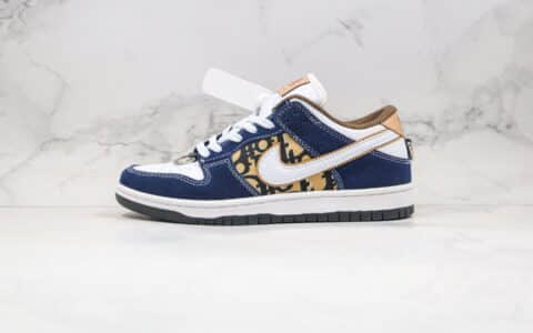 耐克Nike Dunk Low Pro x Dior纯原版本迪奥联名款低帮SB DUNK板鞋黑棕白色原盒原标内置气垫 货号：CU1727-222