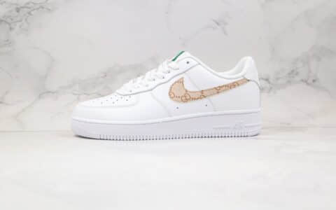 耐克Nike Air Force 1 Low '07 LV8纯原版本低帮空军一号古驰白棕色板鞋内置全掌Sole气垫 货号：AR7720-101