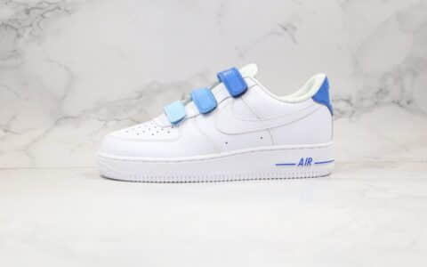 耐克Nike Air Force 1纯原版本低帮空军一号天空蓝魔术贴板鞋内置全掌Sole气垫 货号：898866-008