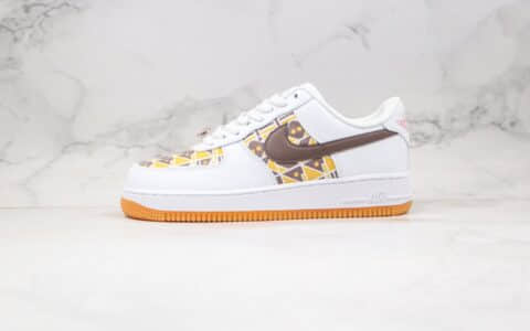 耐克Nike Air Force 1 Low Quai 54纯原版本低帮空军一号卡其棕色几何图案原楦头纸板打造 货号：DA6678-101