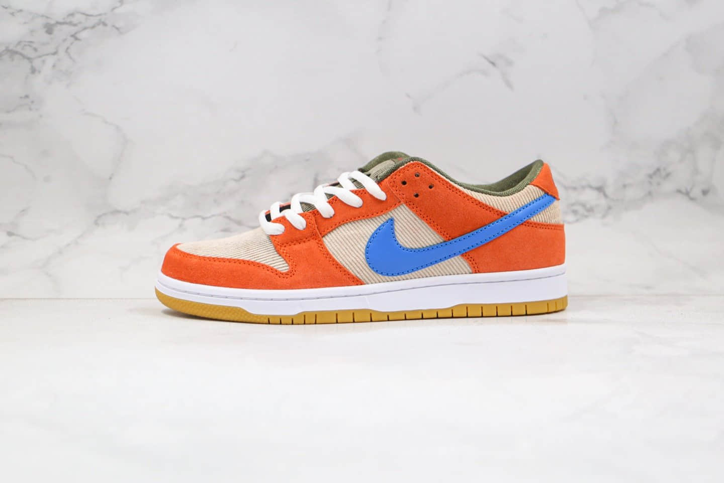 耐克Nike SB Dunk Low Pro Color纯原版本低帮SB DUNK灯芯绒棕蓝色板鞋内置Zoom气垫原盒原标 货号：BQ6817-201