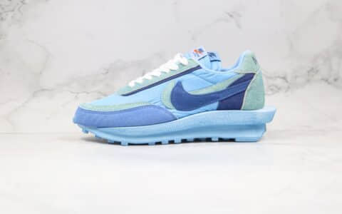 耐克Nike LVD Waffle Daybreak x Sacai纯原版本联名款华夫双钩走秀鞋蓝色原盒原标正确鞋面材质 货号：BV0073-401