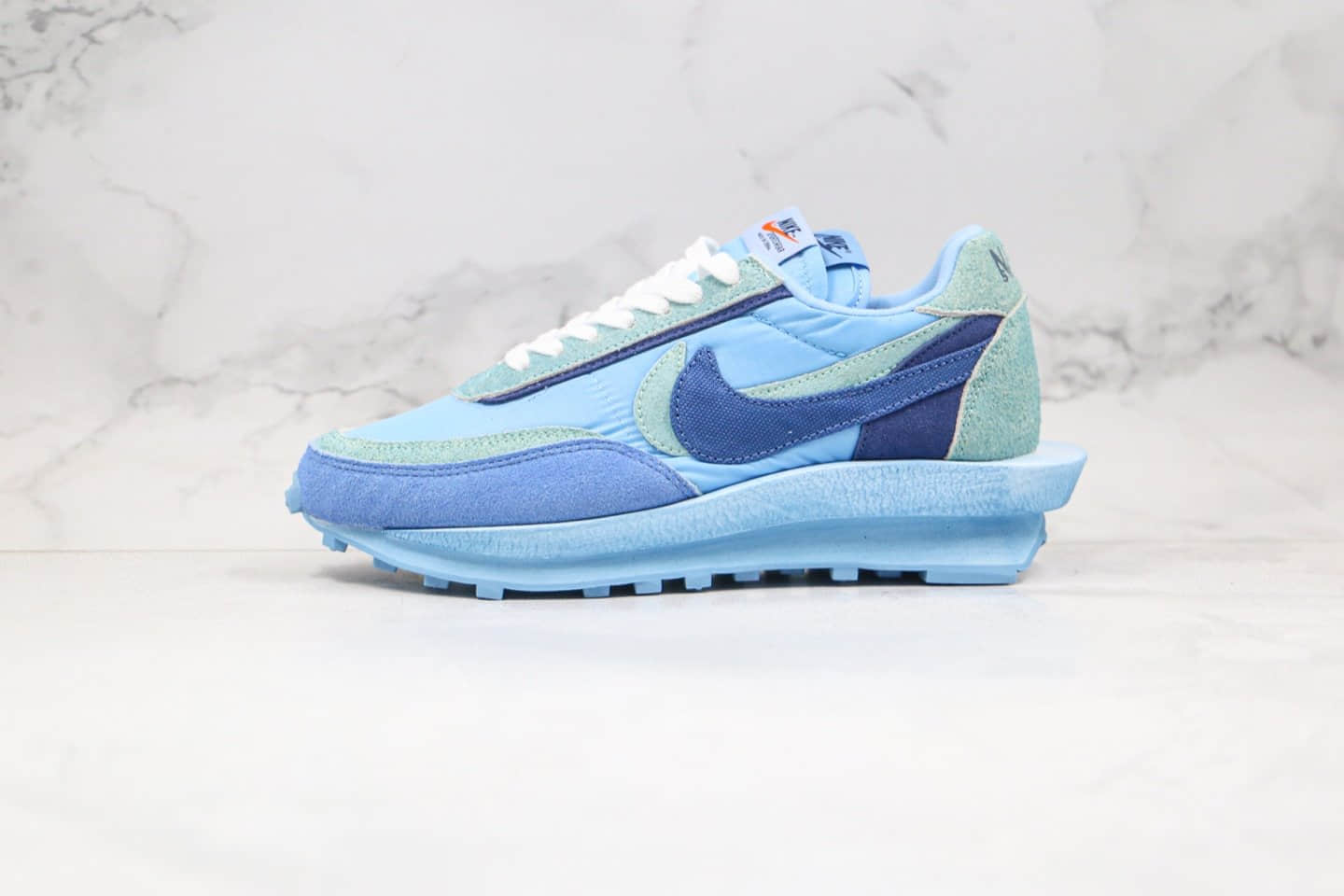 耐克Nike LVD Waffle Daybreak x Sacai纯原版本联名款华夫双钩走秀鞋蓝色原盒原标正确鞋面材质 货号：BV0073-401