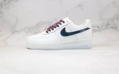 耐克Nike Air Force 1纯原版本空军一号低帮果冻底板鞋白黑蓝色内置气垫 货号：AH0287-208