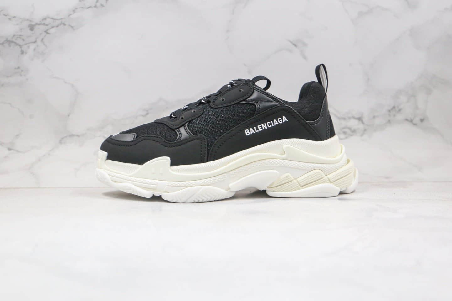 巴黎世家Balenciaga Triple S纯原版本黑白色原底原材