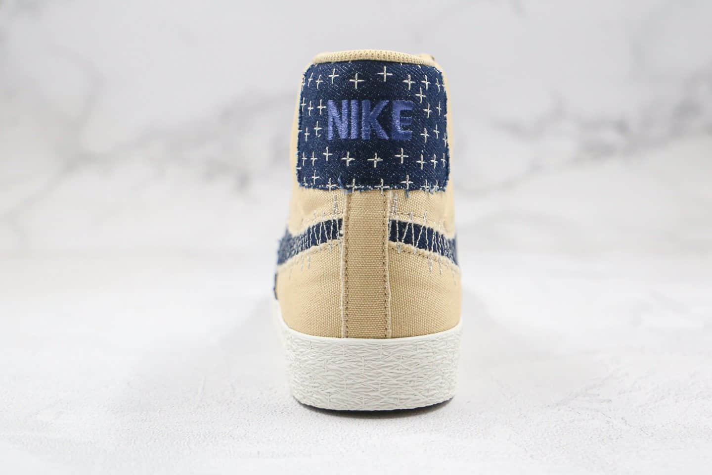 耐克Nike SB Blazer Mid “Sashiko”纯原版本中帮开拓者板鞋王一博同款卡其丹宁深蓝白刺子绣原档案数据开发 货号：CT0715-200
