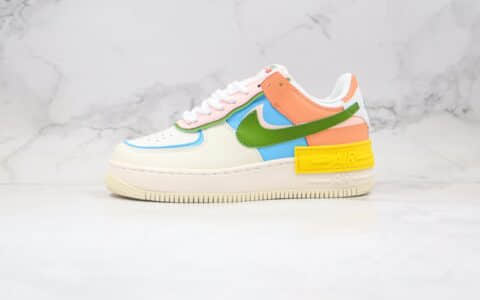 耐克Nike Air Force 1 Shadow公司级版本空军一号解构轻量增高板鞋拼接马卡龙原指版楦型开发 货号：CW2630-101